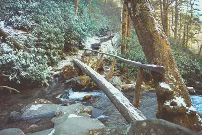 hiking trail in the winter