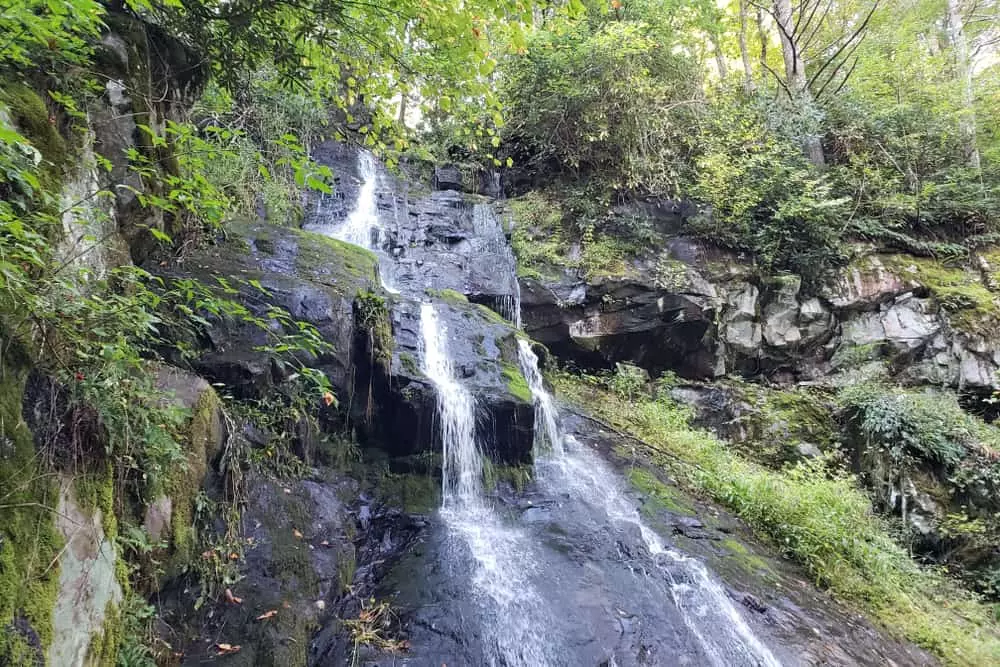 hen wallow falls in the smoky mountains