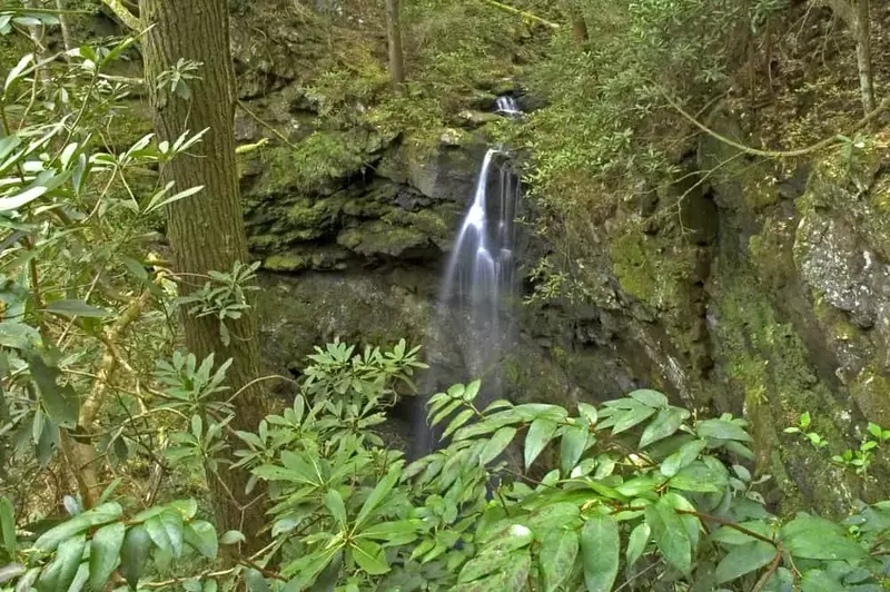 rainbow cave falls waterfall in the smoky mountains