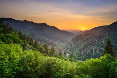 newfound gap sunset