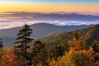 sunset at clingmans dome