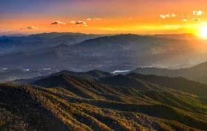 Sunset over the Smoky Mountains