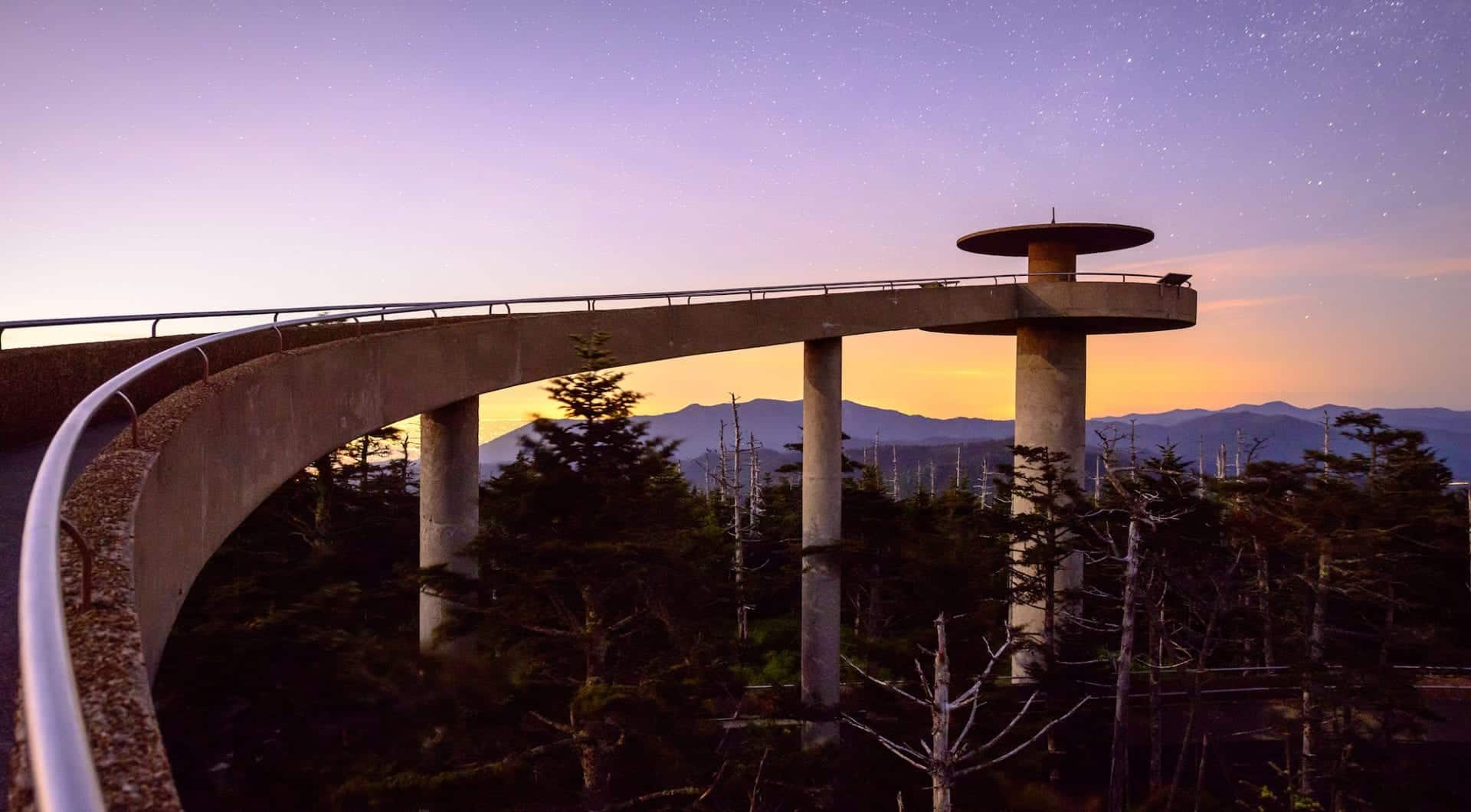 Clingmans Dome Observation Tower at Dusk