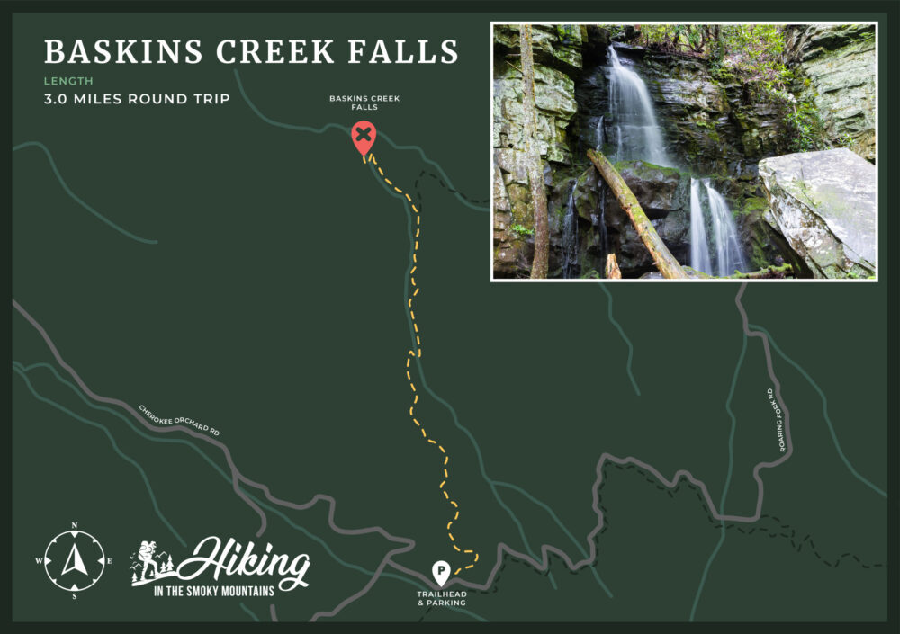 baskins creek falls trailhead map