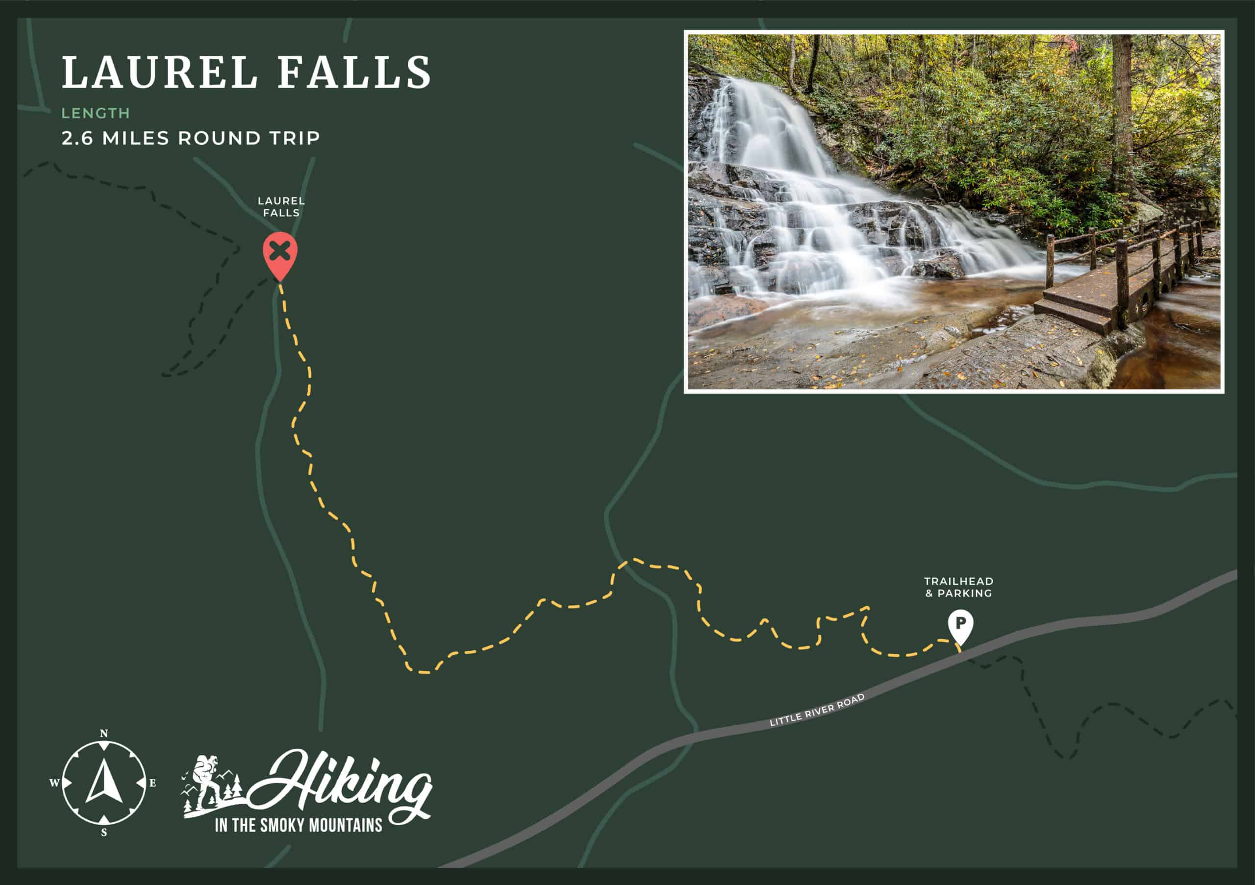 laurel falls trailhead map